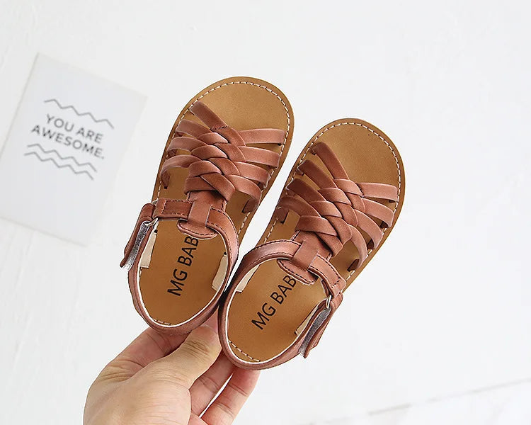 Kid girl Sandals toddler Girls flat Sandals girls braid sandals