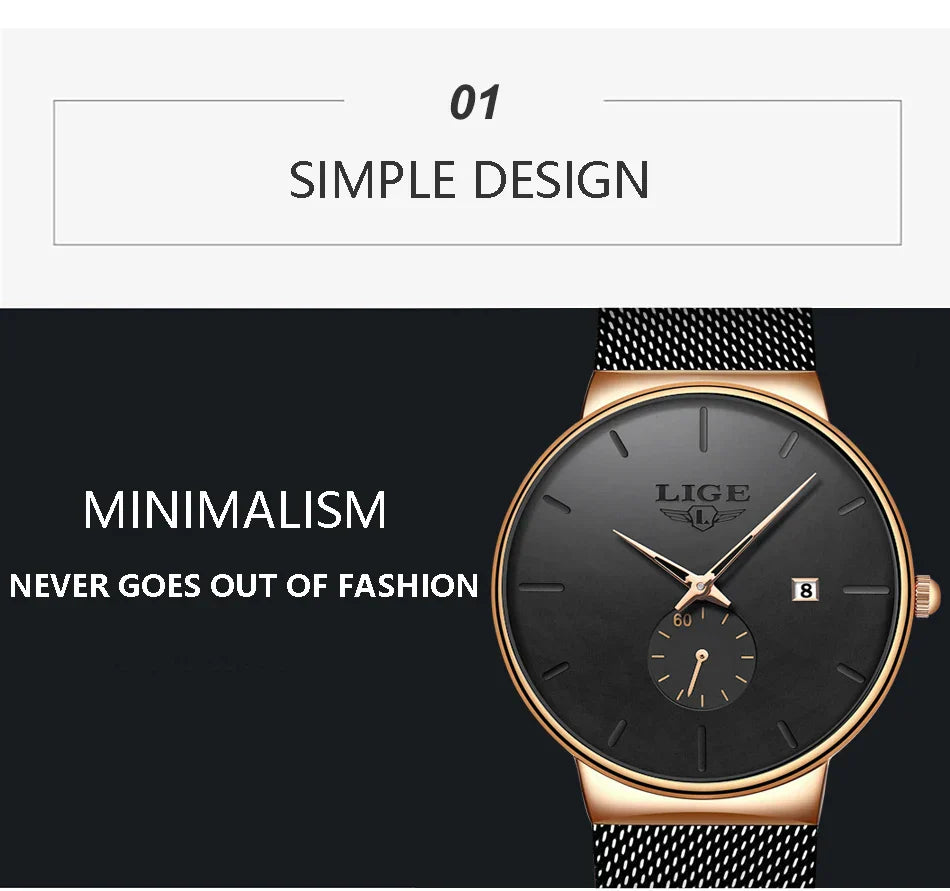 Ultra Thin Fashion Casual Ladies Watches Elegant Luxury Waterproof Business Quartz Watch for Women Gift Auto Calendar Clock