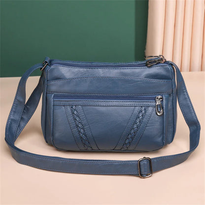 Fashion All-match Solid Color Messenger Bag High Capacity Womens Shoulder Bags 2021 New High Quality Pu Leather Women Handbag