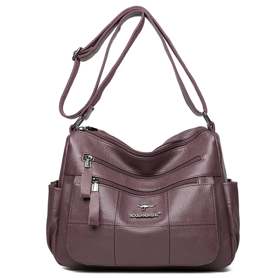 Classic Shoulder Bags High Quality Multi Pockets Soft Leather Crossbody Bags for Women 2024 Designer Luxury Handbags Purses