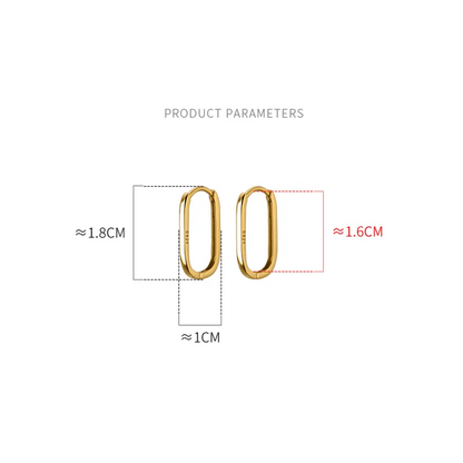 925 Sterling Silver Simple Oval Glossy Huggies Ear Buckle for Women Fashion Bohemian European piercing Earrings Jewelry