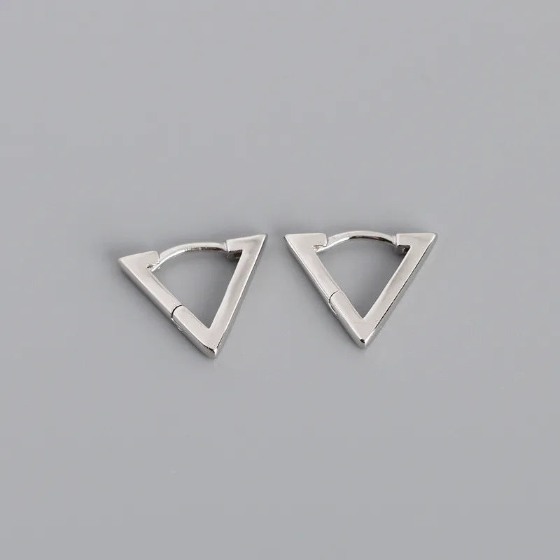Real 100% 925 Sterling Silver Punk Hip-Hop Link Chain Gothic Studs Earrings for Fashion Women Jewelry Accessories 2022