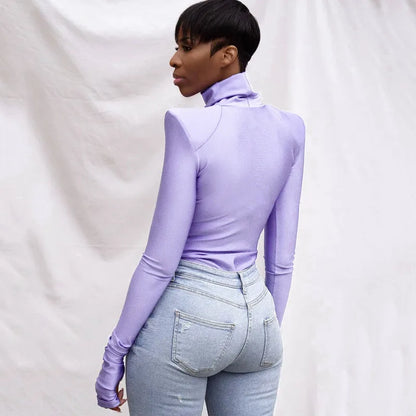 Elegant Skinny One Piece Bodysuit for Women Rompers Office Lady Sexy Fitness Bodies Fashion Tees Tops Jumpsuits Overalls