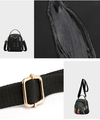Fashion Printing Backpack Women Large Capacity Nylon Rucksack Multilayer Crossbody Bag School Bags Waterproof Travel Knapsack