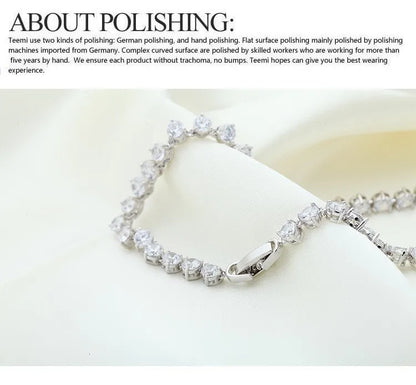 Silver Color 3 Prong Round Cubic Zirconia Necklace Earring Bridal Jewelry Set Simple Design Bride Wedding Accessories