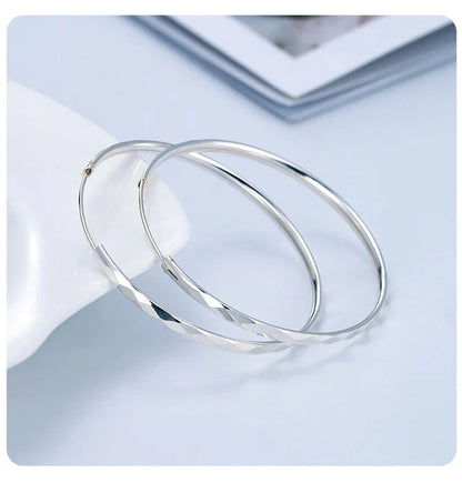 Women's Big Hoop Earrings, New Collection 100% 925 Sterling Silver Jewelry Fashion Women18K Golden серьги кольца
