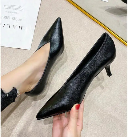 Sexy Autumn New Designer Vintage Evening Shoes Ladies Fashion Pointed Toe V Cut Woman Shoes High Heel Pumps Sexy C323