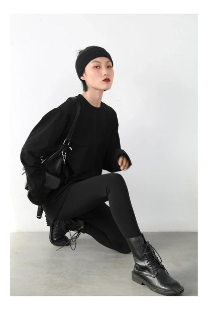 Spring Autumn Women's Solid Color Loose Long Sleeve T-shirt O-neck Basic Top Bottomed Shirt Casual  Tshirt Woman Female