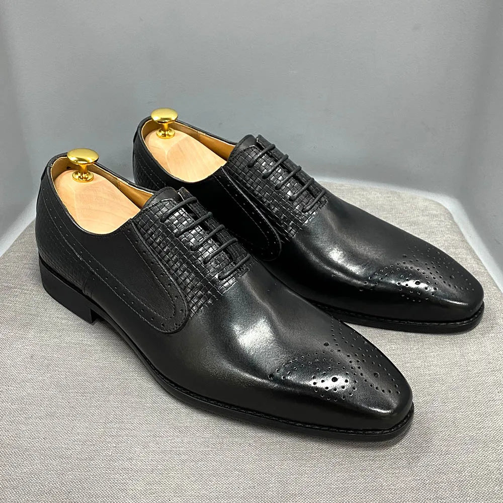 Size 6 To 13 Mens Oxford Dress Shoes Genuine Leather Handmade Green Lace-Up Brogue Classic Party Wedding Formal Shoes for Men