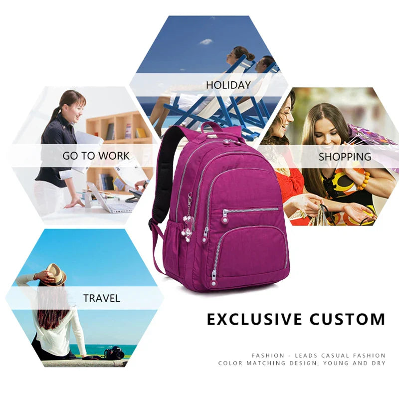 Aesthetic School Backpacks for Teenagers Girl 2024 Nylon Waterproof Travel BackPack Purse Women Laptop Bagpack Mochila