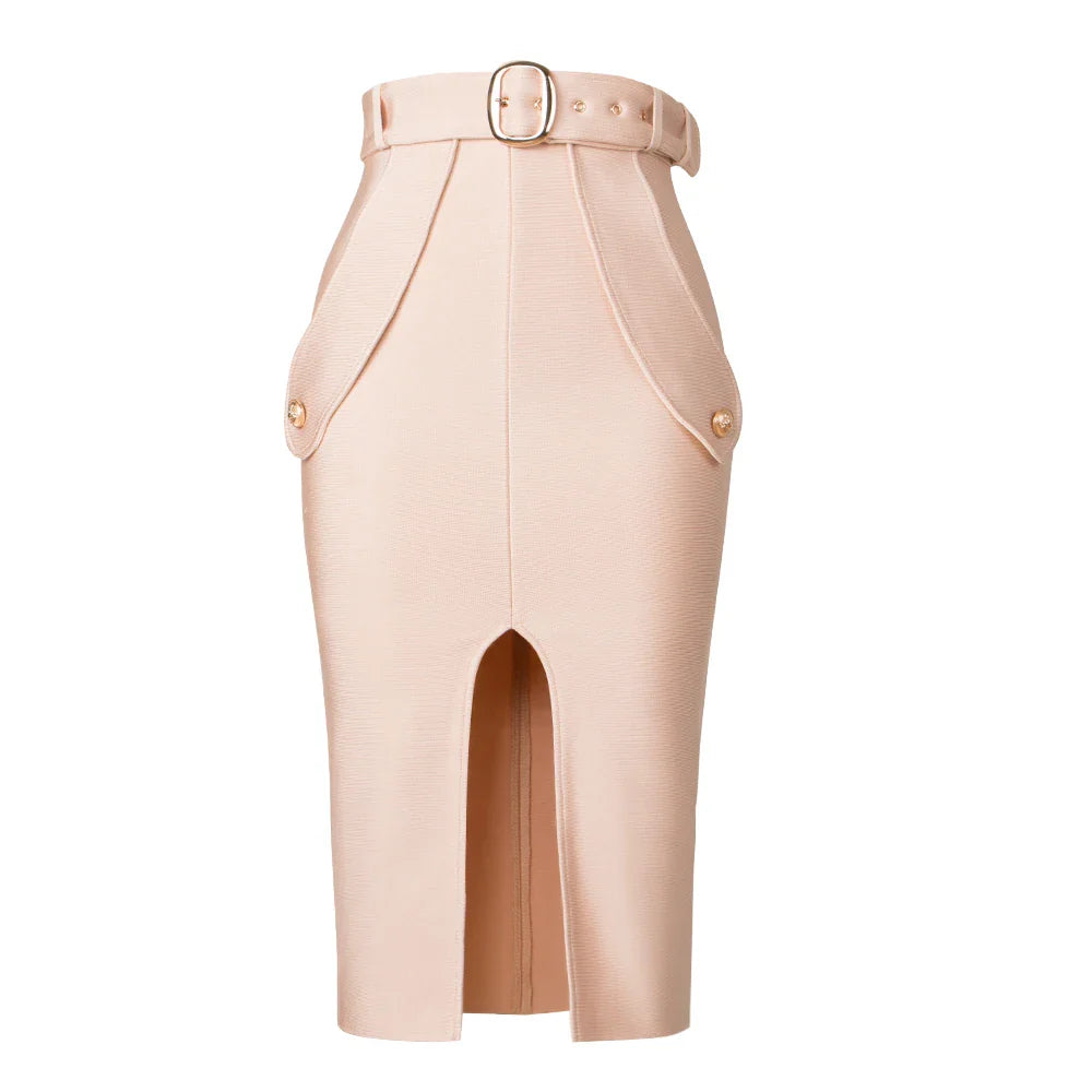 Sexy Bodycon Women's High Waist Bandage Skirt Knee Length Midi Pencil Office Party Club Elegant Skirts Clothing