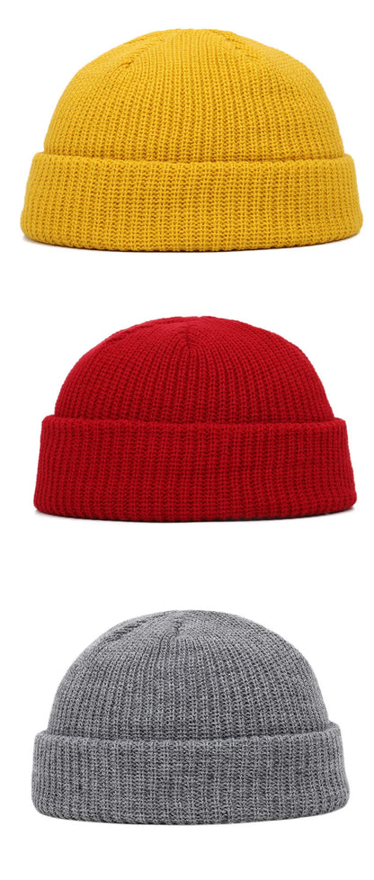 Winter Warm Beanies Casual Short Thread Hip Hop Hat Adult Men  Female Wool