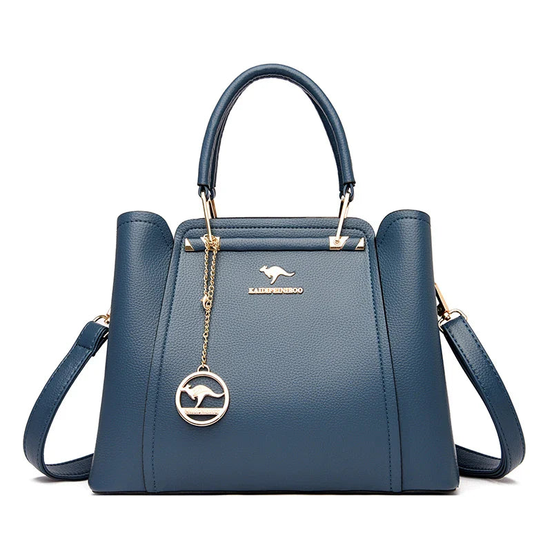 Bolsas de Luxo Femininas Bolsas de Grife 3 Camadas Couro Macio Ombro Transversal Sacola Feminina Grande Capacidade Compras Mensageiro Tote