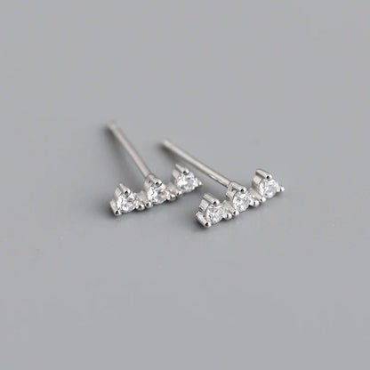 New Arrival Fashion Korean Blue Zircon Spike Geometric Stud Earrings for Women Real 925 Sterling Silver Gothic Jewelry