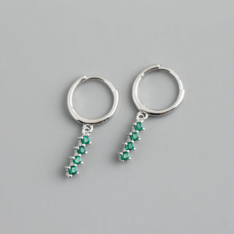 New Arrival Fashion Korean Blue Zircon Spike Geometric Stud Earrings for Women Real 925 Sterling Silver Gothic Jewelry