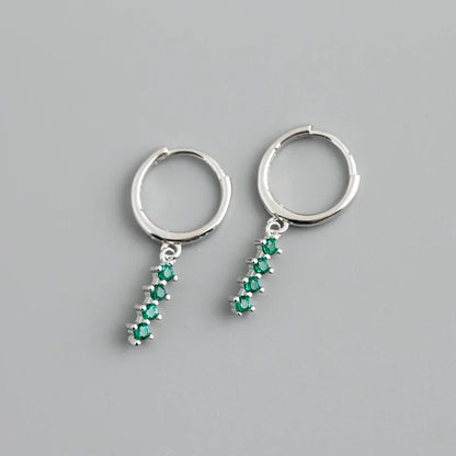 New Arrival Fashion Korean Blue Zircon Spike Geometric Stud Earrings for Women Real 925 Sterling Silver Gothic Jewelry