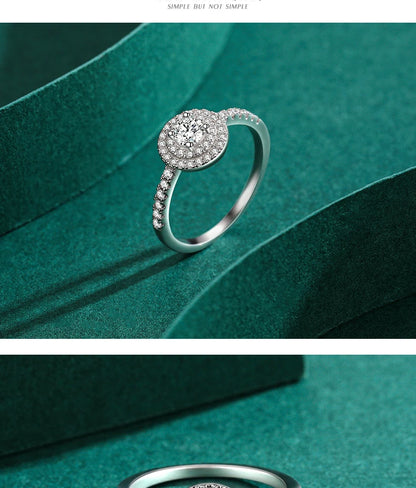 Sparkling Round Clear CZ Charm Rings Fashion 925 Sterling Silver Classic Design Wedding Ring For Women Party Jewelry