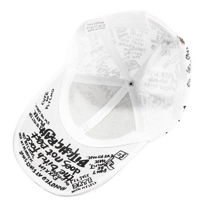 Korean version of the graffiti personality baseball hat tide men and women casual wild black shade curved eaves cap sun hat