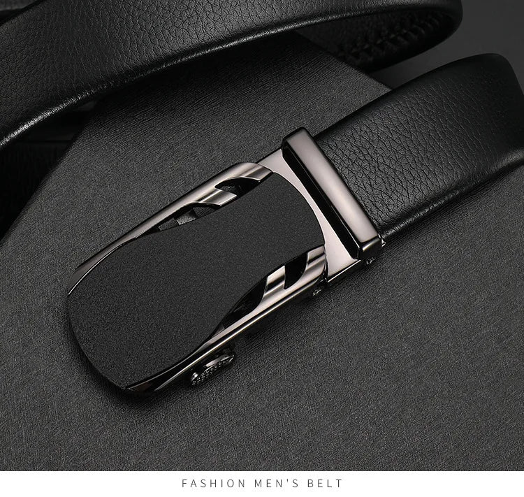 Men's Genuine Leather Automatic Buckle Belt Custom Engraved Name/Logo Ideal Waist Belt for Father's Day Personalized Gift