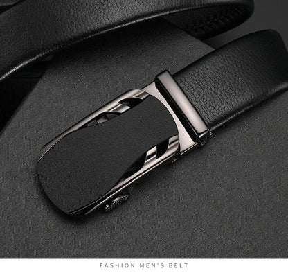 Men's Genuine Leather Automatic Buckle Belt Custom Engraved Name/Logo Ideal Waist Belt for Father's Day Personalized Gift