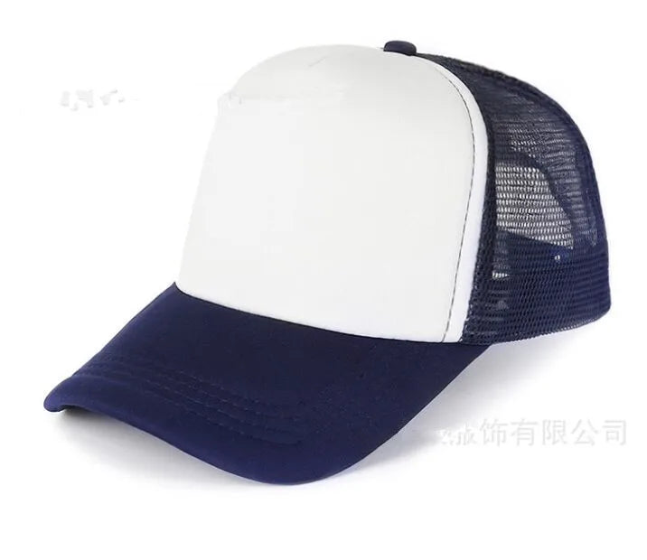 Free Custom Brand LOGO Text Design Personality DIY Trucker Hat AD Baseball Cap Men Women Blank Mesh Adjustable Hat