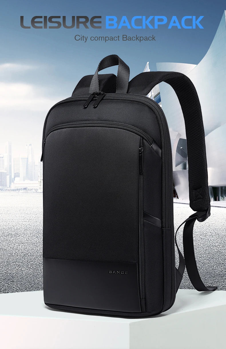 Slim Men Business Expandable Waterproof 15.6" Laptop Backpack Fashion Male Travel Light Scalable Shoulder Bags for Men