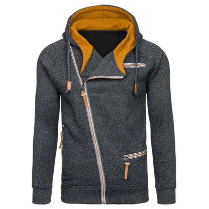 New Hoodie Men 2025 Autumn Casual Solid Long Sleeve Mens Hoodies Sweatshirts Slim Zipper Hoody Sweatshirt Men Hooded Streetwear