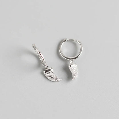 Real 100% 925 Sterling Silver Punk Hip-Hop Link Chain Gothic Studs Earrings for Fashion Women Jewelry Accessories 2022