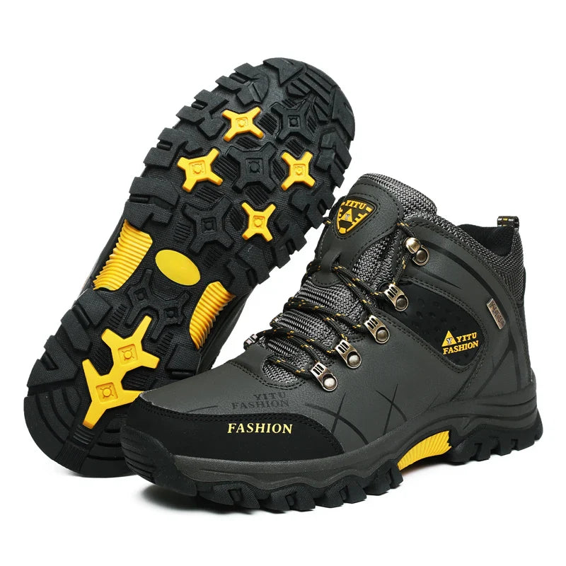 Men Winter Snow Boots Waterproof Leather Sneakers Super  Warm Men's Boots Outdoor Male Hiking Boots Work Shoes Size 39-47