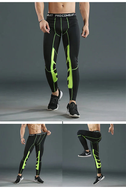 Men's Compression Pants Cycling Running Basketball Soccer Elasticity Sweatpants Fitness Tights Legging Trousers Rash Guard Gym