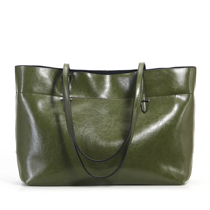Brown Women Handbag 100% Genuine Leather Female Shoulder Purse Ladies Black Tote Bag Large Capacity Shopping Bags