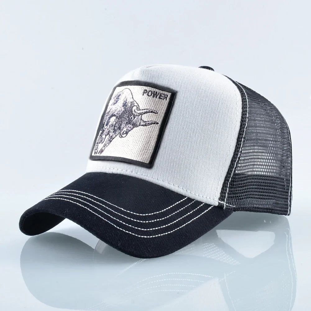K Baseball Caps Men Snapback Hip Hop Trucker Cap With Embroidery Bull Patch Four Seasons Breathable Mesh Trucker Hat For Women