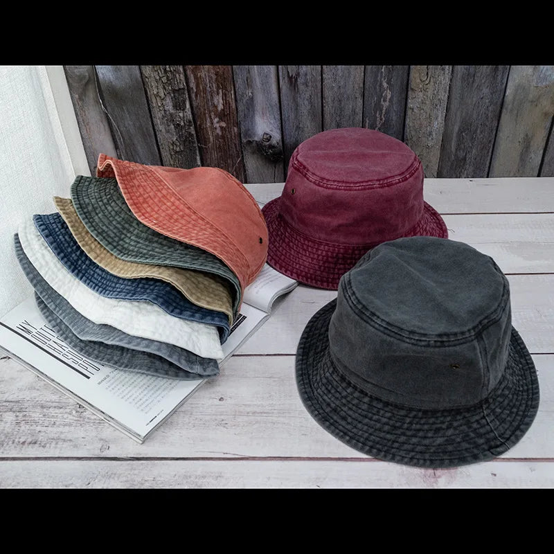 New Unisex Bucket Hat Fashion Washed Denim Cap Design Men Panama Hats Women Summer Outdoor Casual Sunscreen Visor Fisherman Caps