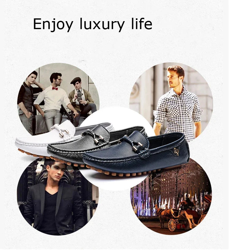 White Loafers for Men Size 48 Slip on Shoes Driving Flats Casual Moccasins for Men Comfy Male Loafers