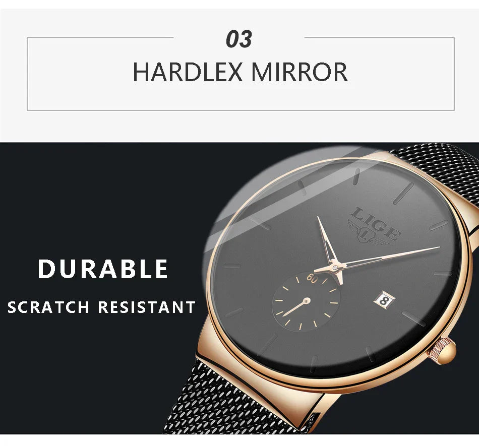 Ultra Thin Fashion Casual Ladies Watches Elegant Luxury Waterproof Business Quartz Watch for Women Gift Auto Calendar Clock