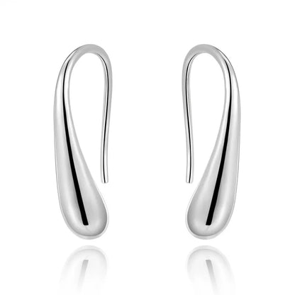 925 Sterling Silver Water Drop Pendants Hoop Earrings For Women Wedding Party Luxury Fashion Jewelry 2022 Christmas Gift