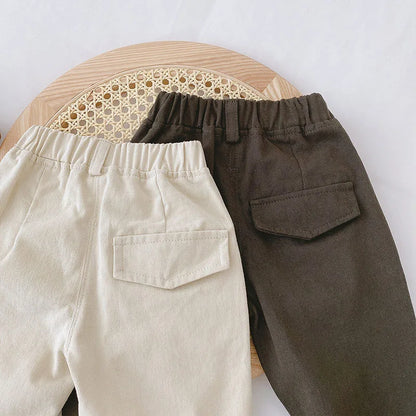 Spring Autumn Solid Kids Boys Straight Pants Fashion Children Clothing Trousers Brief Jeans for 1-6 Years