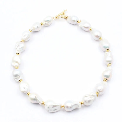 GG Natural Freshwater Cultured White Keshi Baroque Pearl Necklace Bracelet Earrings Sets For Women Lady Fashion