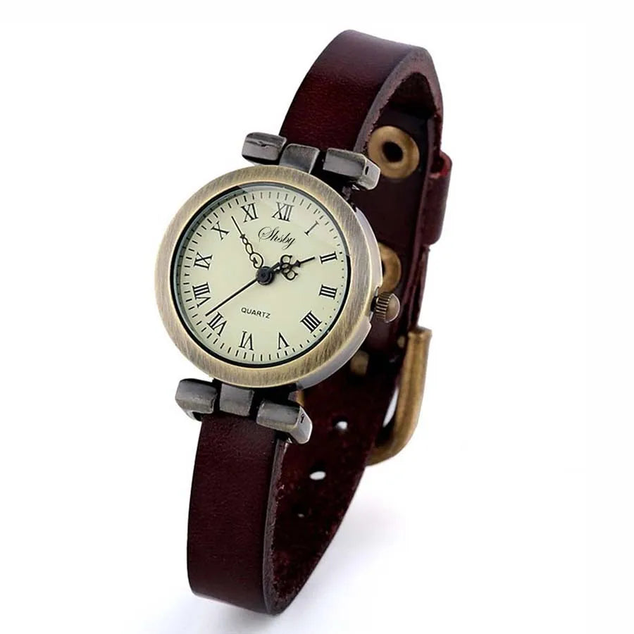 New Fashion Hot-Selling Leather Female Watch ROMA Vintage Watch Women Dress Watches