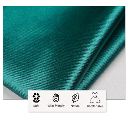 Vestido de Noite Longo Sereia Esmeralda Verde com Cordão Drapeado, Decote V, Fenda e Cetim Elástico para Festa de Casamento Madrinha