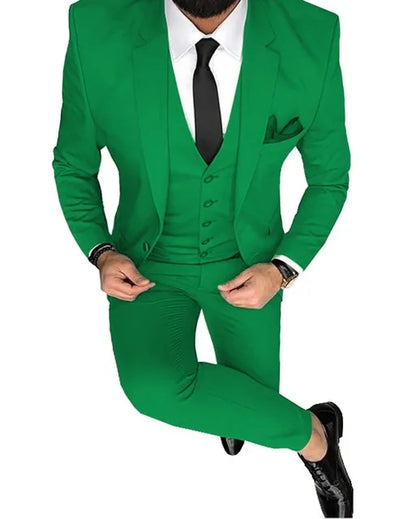 Ternos Masculinos de Baile Smoking Slim Fit 3 Peças Ternos de Casamento para Noivos