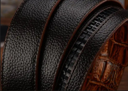 Designer Men High Quality Genuine Leather Belts Silver Gold Buckle Cowhide Ceinture Men Crocodile Belt Luxury Cinturones Hombre