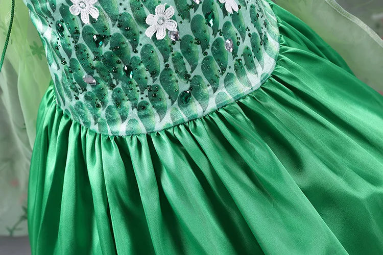 Princess Party Green Dress Girl Elsa Disfraz Costume Birthday Dress Kids 3 4 5 6 7 8 9 10 Years