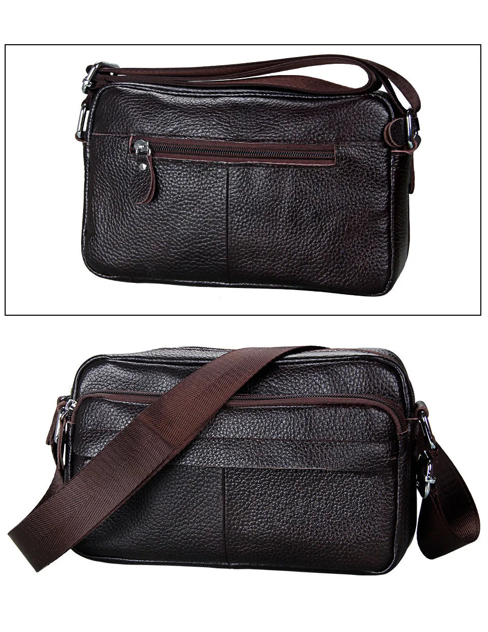Genuine Cow Leather Casual Women Handbags Korean Single Zipper Solid Messenger Bags Soft Phone Pocket Crossbody Female Box Bag