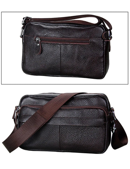 Genuine Cow Leather Casual Women Handbags Korean Single Zipper Solid Messenger Bags Soft Phone Pocket Crossbody Female Box Bag