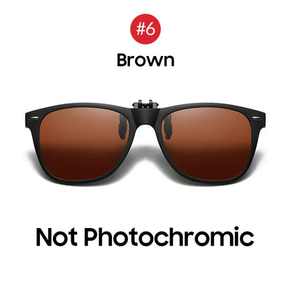 Men Photochromic Polarized Lens Flip Up Clip on Sunglasses Women Driving Sun Glasses with Clips 2026 Trending Product