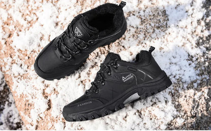 Men Winter Snow Boots Waterproof Leather Sneakers Super  Warm Men's Boots Outdoor Male Hiking Boots Work Shoes Size 39-47
