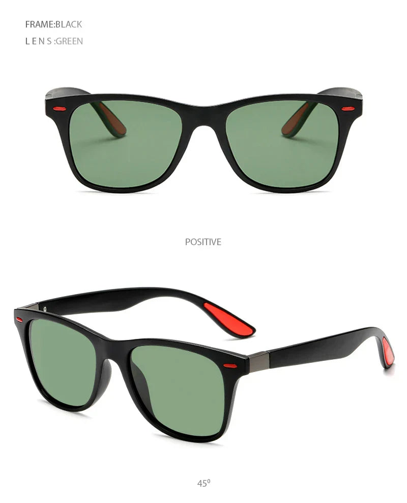 Polarized Sunglasses Men Women Classic Square Plastic Driving Sun Glasses Male Fashion Black Travelling Shades UV400