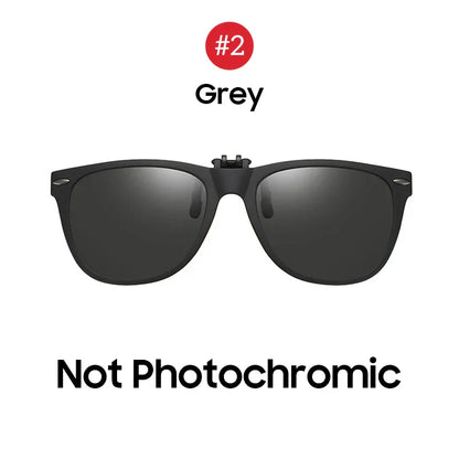 Men Photochromic Polarized Lens Flip Up Clip on Sunglasses Women Driving Sun Glasses with Clips 2026 Trending Product
