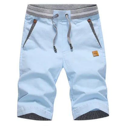2025 Summer Casual Shorts Men Cotton Cargo Shorts Elastic Waist Drawstring Beach Board Shorts M-4XL Plus size Drop Shipping